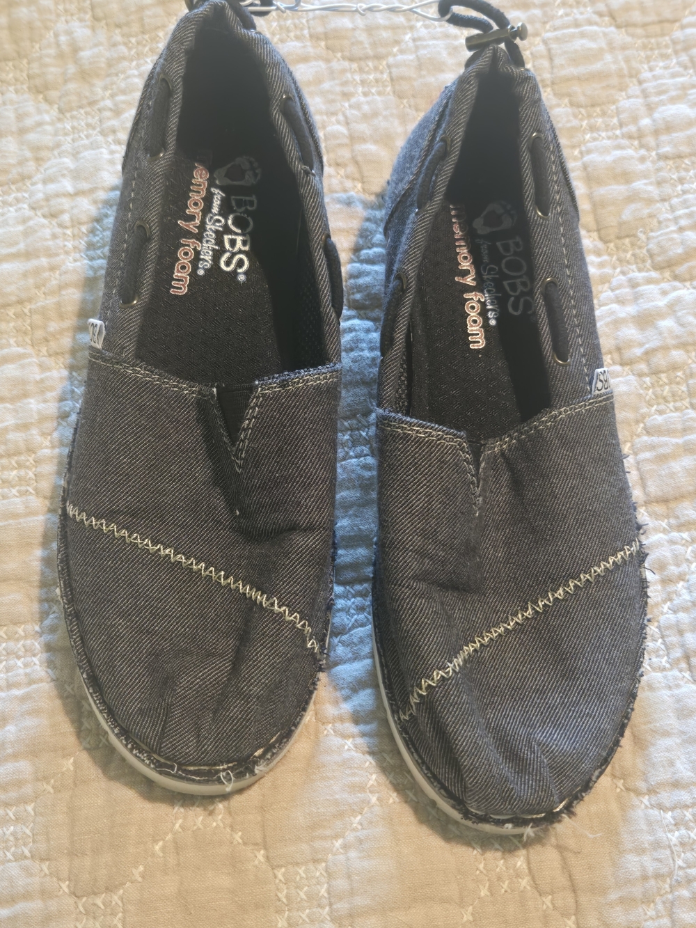 BOBS Slip-On Canvas Shoes in Charcoal Gray